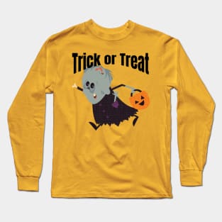 Trick or Treat Funny Female Goblin Girl Unique Halloween Long Sleeve T-Shirt